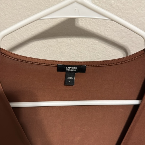Express brown body contour bodysuit size large - Picture 2 of 4
